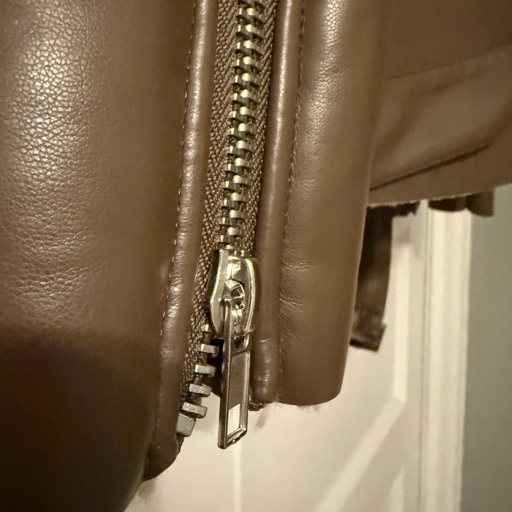 Glamorous Faux Shearling Leather Coat GUC - Picture 7 of 8